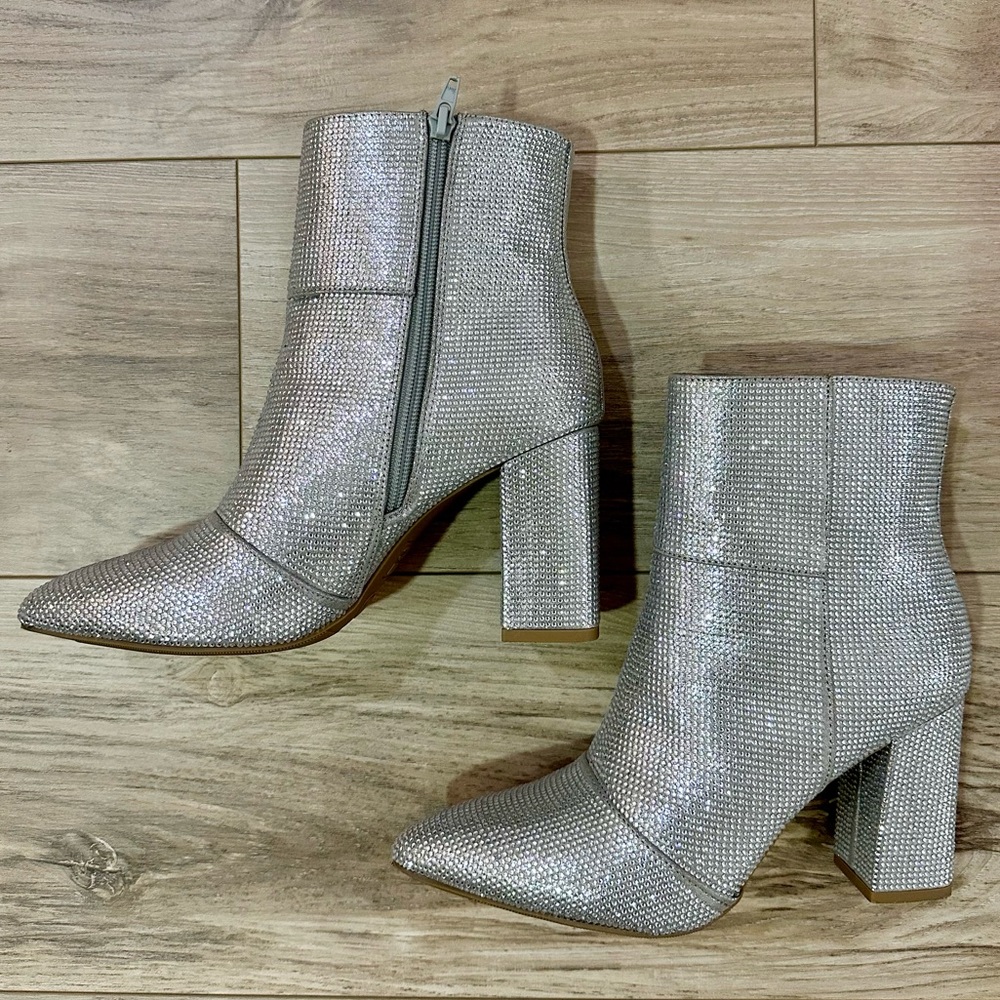 Madden NYC Women's Rhinestone Pointed Toe Booties